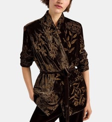 Veste dahlia en velours brodé Momonì