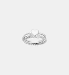 Bague perlée États d'Âme | Amour en Argent avec diamant blanc La Garçonne Diamant
