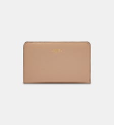 Portefeuille rectangulaire zippé signature en cuir Lancel