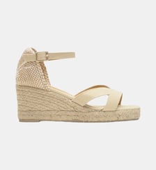 Sandales compensées en coton bio et jute tressée à bride cheville BRUNA Castaner