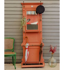 Porte-manteau vestiaire en bois saumon Max N°490 - Produit chiné Debongout