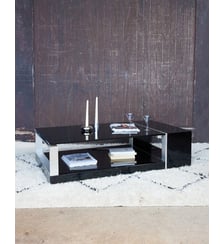 Table basse design en verre noir Donna N°1645 - Produit chiné Debongout