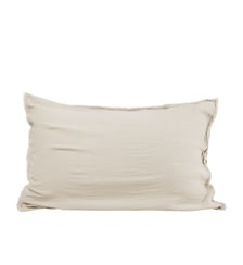 Lot De 2 Taies D'Oreiller  Gaze de coton lavé finition frangée, 65x65 cm Madura