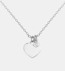 Collier médaille coeur sur chaîne Jamais sans Toi | Médaille Coeur en Argent avec diamant blanc La Garçonne Diamant