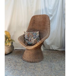 Fauteuil en rotin naturel Ernest N°830- Produit chiné Debongout