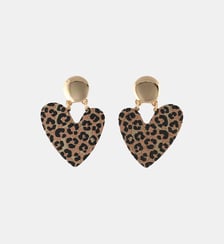 Boucles d'oreilles cœurs Balagane imprimé léopard Balaboosté