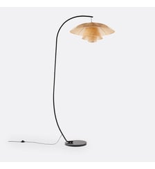 Lampadaire arc métal acier et rotin La Redoute Interieurs