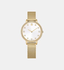 Montre Clarica, Fabriqué en Suisse, Bracelet en métal, Acier inoxydable Swarovski