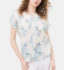 Chemise colombe - Motif imprimé - Coton - Coupe droite Caroll