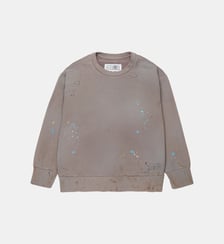 Sweat-shirt à col rond avec logo MM6 Maison Margiela