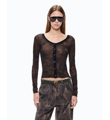 Cardigan à imprimé camouflage floral Pinko
