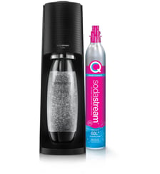 Machine à soda Terra noire + 1 Recharge de Gaz 60L + 1 Bouteille de gazéification Sodastream