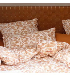 Taie d'oreiller en percale de coton lavé, HERBIER Blanc Cerise