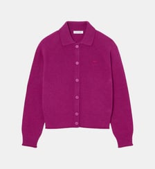 Cardigan col polo maille 3D laine cardée Lacoste