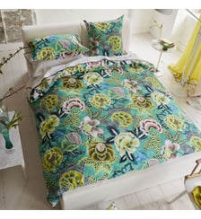 Housse de couette imprimée en percale de coton, ROSE DE DAMAS Designers Guild