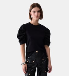 T-shirt bimatière avec manches bouffantes Liu Jo