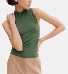 Top slim sans manches en cachemire et soie Bompard
