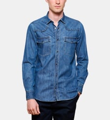 Chemise western en denim boutons pression noir Atelier Privé