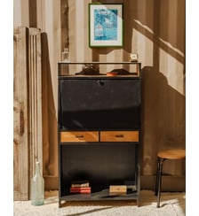 Secrétaire en bois noir Honoré N°215- Produit chiné Debongout