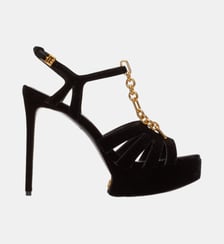 Sandales à plateforme Sync en velours Balmain