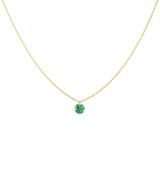 Collier CONFETTI - Émeraude solitaire 0,35ct - Or jaune 750‰ La Brune & La Blonde