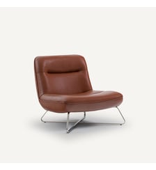 Fauteuil cuir et nickel satiné AM.PM