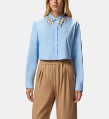 Chemise courte avec applications de bijoux Pinko
