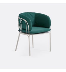 Fauteuil de table de jardin, en métal acier, avec coussins La Redoute Interieurs