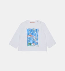 T-shirt à manches longues avec logo Marni
