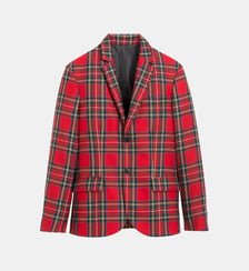 veste en laine tartan Agnès b.