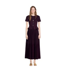 Robe longue en maille à basque Sandro