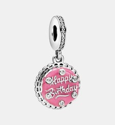 Charm Pendant Gâteau d'Anniversaire Rose Pandora