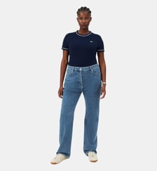 Jean denim taille haute straight fit Lacoste