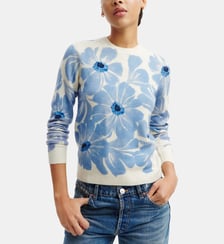 Pull col rond imprimé Bompard
