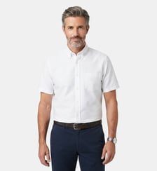 Chemise manches courtes oxford Blanc coupe droite Atelier Privé