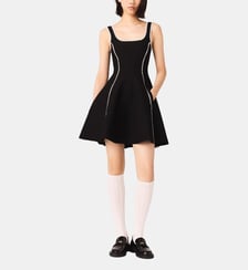 Robe courte avec surpiqûres Maje