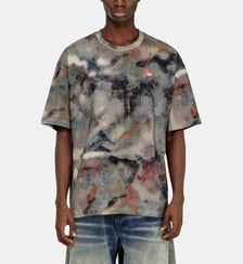 T-shirt en coton épais avec imprimé camouflage Diesel