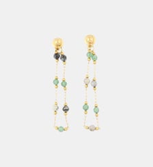 Boucles d'oreilles chaîne acier inoxydable et pierre Balaboosté