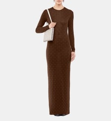 Robe longue seconde peau en laine Rabanne