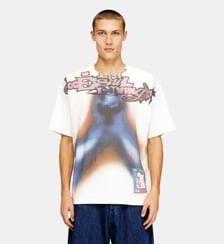 T-shirt en coton décontractée avec impression numérique Diesel