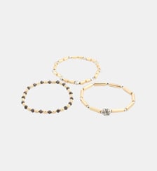 Set de 3 bracelets perles fantaisie dorées Balaboosté