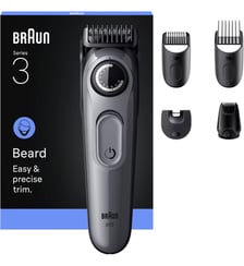 Tondeuse barbe BT3560, molette réglable, 40 hauteurs de coupe, précision 0,5 mm, autonomie 50 mn Braun