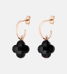 Boucles d'oreilles, onyx, or rose Morganne Bello