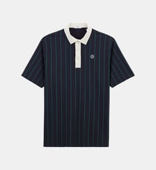 Polo manches courtes en coton jersey rayé Serge Blanco
