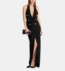 Robe longue dos-nu en maille Balmain