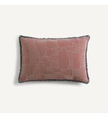Housse de coussin brodée en lin et coton AM.PM