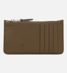 Porte-cartes zippé unisexe en cuir de vachette Ami de Coeur AMI Paris
