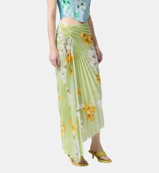 Jupe midi plissée à imprimé floral Pinko