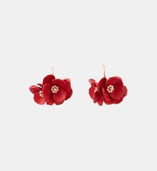 Petites créoles 3 fleurs rouges Balaboosté