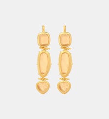 Boucles d'oreilles dormeuses   doré à l'or fin - Bysance Satellite